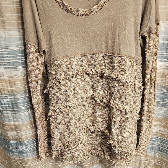 We The Free People Fishtail Pullover Sweater Empire Waste W/ Fringe - Picture 3 of 8